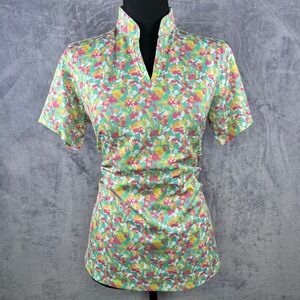 Bermuda Sands Floral Golf Polo UPF 50+ Wick Away Short Sleeve‎ Top, M